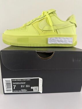 Nike Women's Air Force 1 Fontanka Neon Yellow Trainers